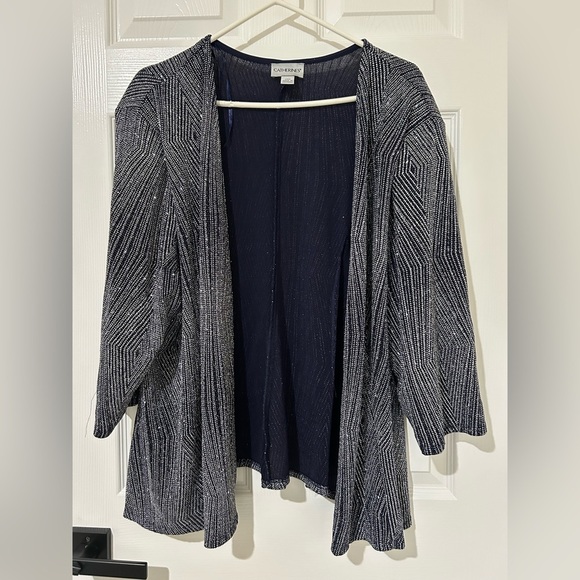 New women’s plus size navy silver sparkly jacket cardigan 24W - Picture 1 of 5